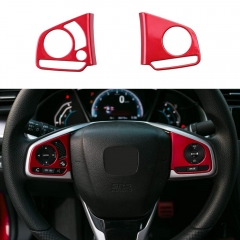 Car Steering Wheel Button Inner Decoration Trim for Civic 2016-2020