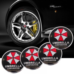 56mm Wheel Center Caps Umbrella Corp Hub Sticker For Mercedes Volvo Honda Dodge Jeep Ford Audi Toyota Hyundai Accent
